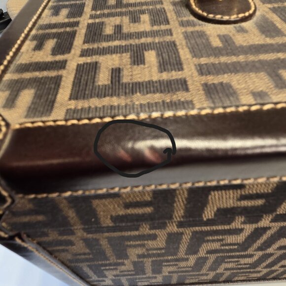 Rare Fendi Vintage Zucca Pattern Canvas Leather Jewelry Box/Handbag - Picture 4 of 16